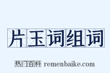 片玉词组词是什么意思的图片